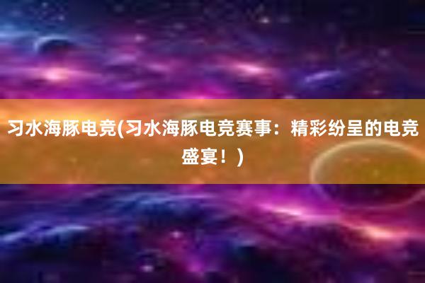 习水海豚电竞(习水海豚电竞赛事：精彩纷呈的电竞盛宴！)