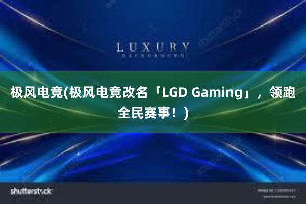 极风电竞(极风电竞改名「LGD Gaming」，领跑全民赛事！)