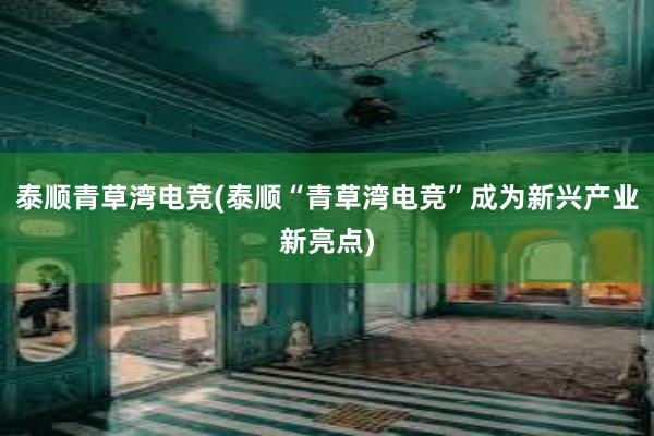 泰顺青草湾电竞(泰顺“青草湾电竞”成为新兴产业新亮点)