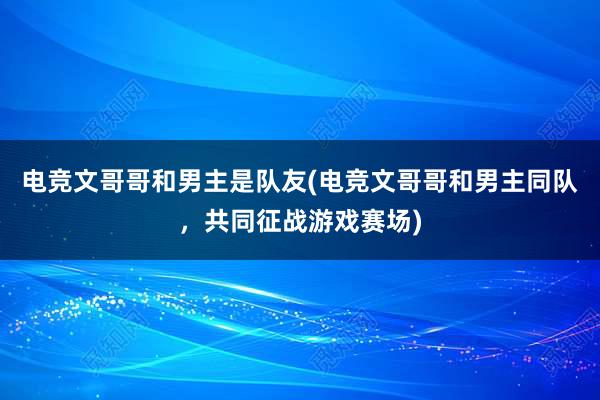 电竞文哥哥和男主是队友(电竞文哥哥和男主同队，共同征战游戏赛场)