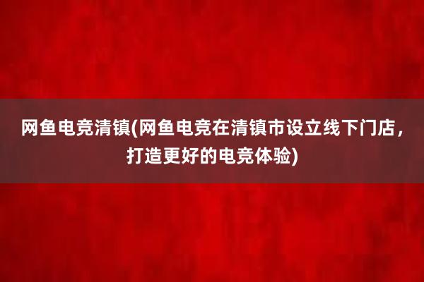 网鱼电竞清镇(网鱼电竞在清镇市设立线下门店，打造更好的电竞体验)