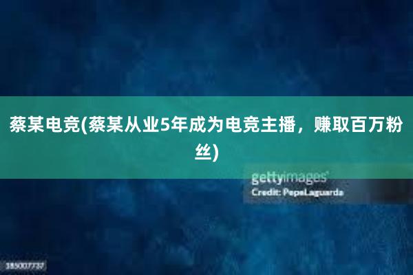 蔡某电竞(蔡某从业5年成为电竞主播，赚取百万粉丝)