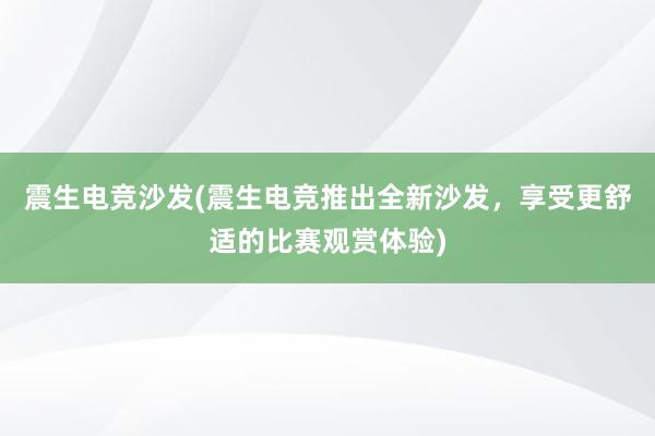 震生电竞沙发(震生电竞推出全新沙发，享受更舒适的比赛观赏体验)