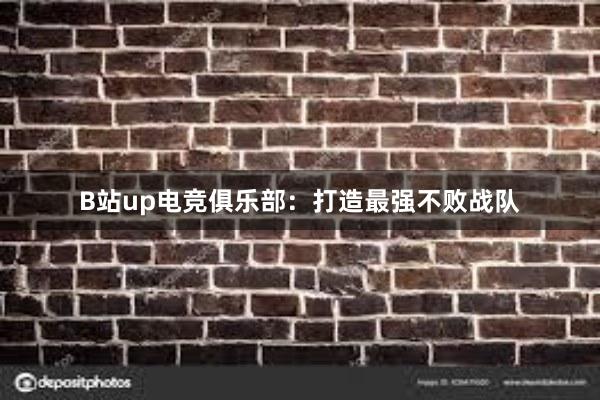 B站up电竞俱乐部：打造最强不败战队