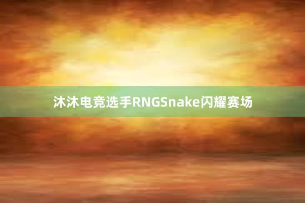 沐沐电竞选手RNGSnake闪耀赛场