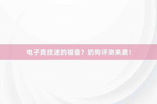 电子竞技迷的福音？奶狗评测来袭！