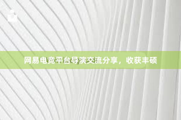 网易电竞平台导演交流分享，收获丰硕