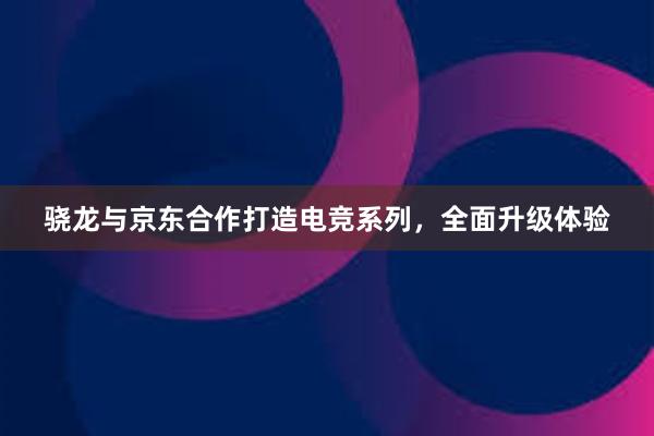 骁龙与京东合作打造电竞系列，全面升级体验